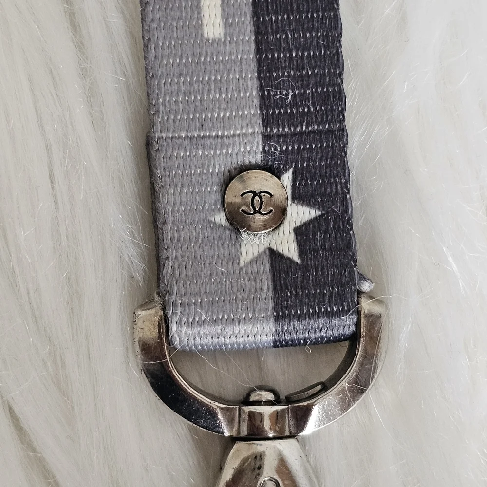 CHANEL Black Logo Lanyard Necklace